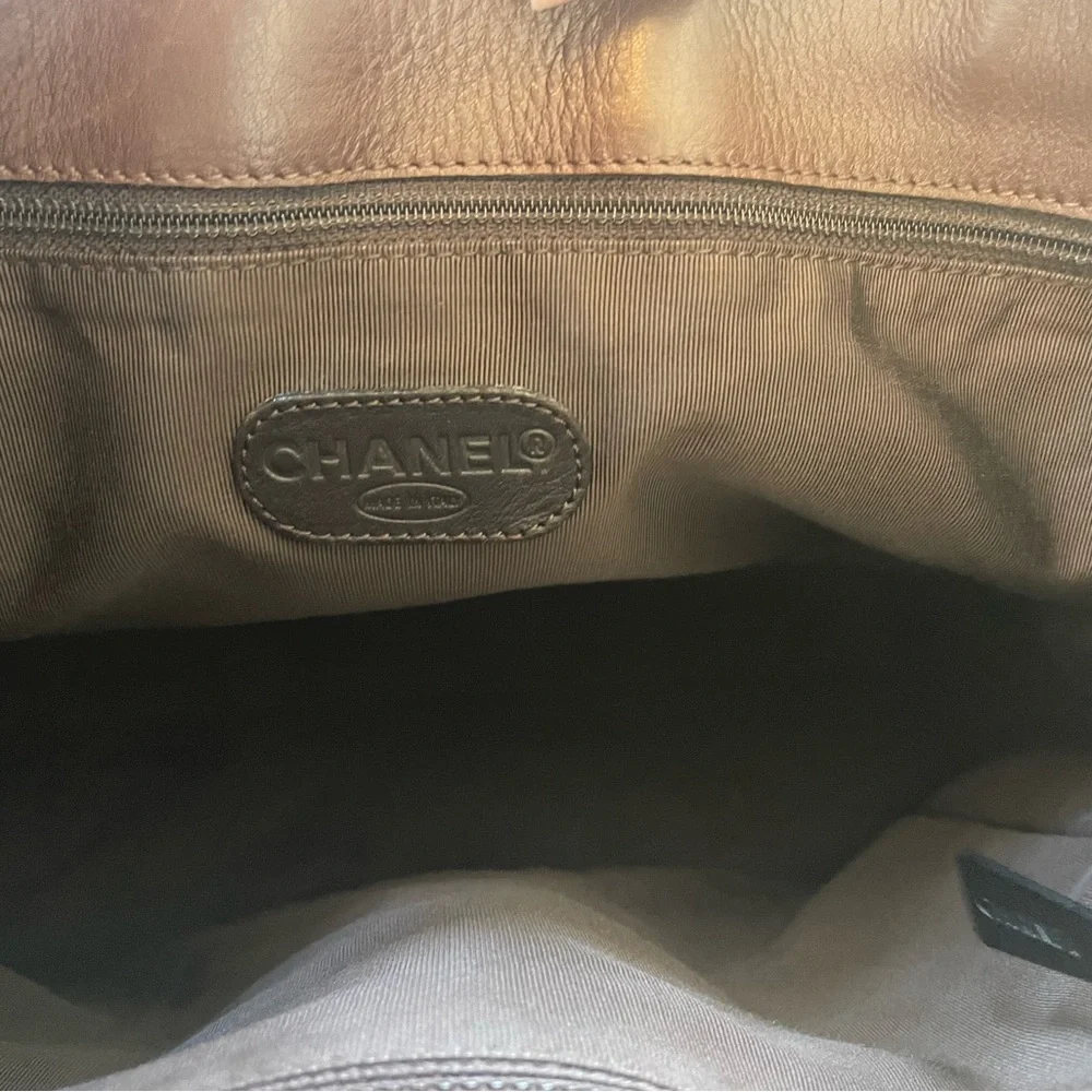 CHANEL Dark Brown Leather Tote